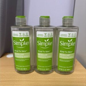 3 Count of Simple Micellar Cleansing Water